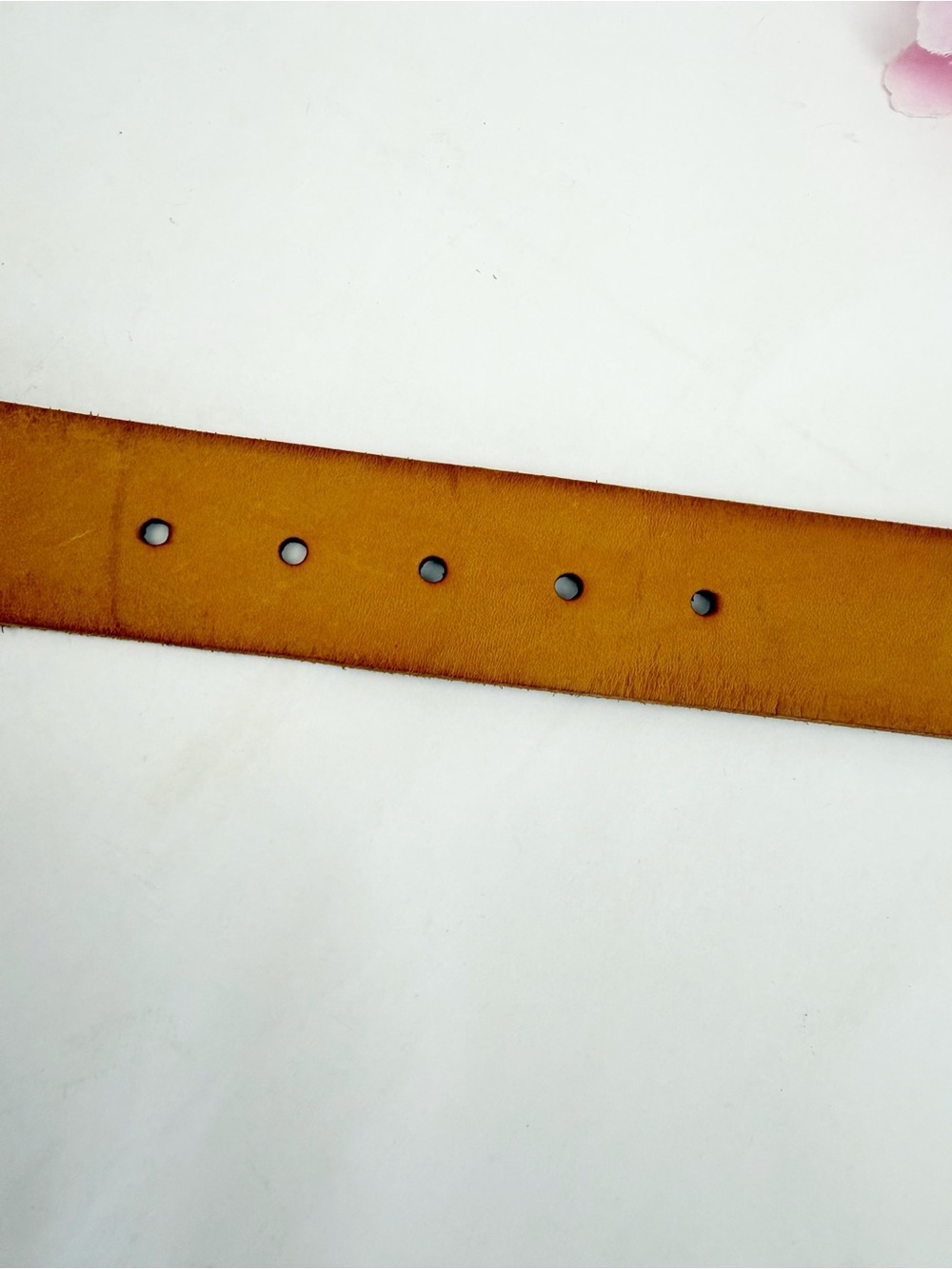 Linea Pelle Studded Leather Belt Tan Cognac Solid Brass Embellishments Boho - Picture 6 of 8